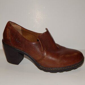 BOC Size 7 US 38 EU Brown Leather Mule Slip On Shoe w Rubber Sole  C172478